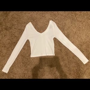 Topshop size 2 white crop top off the shoulders